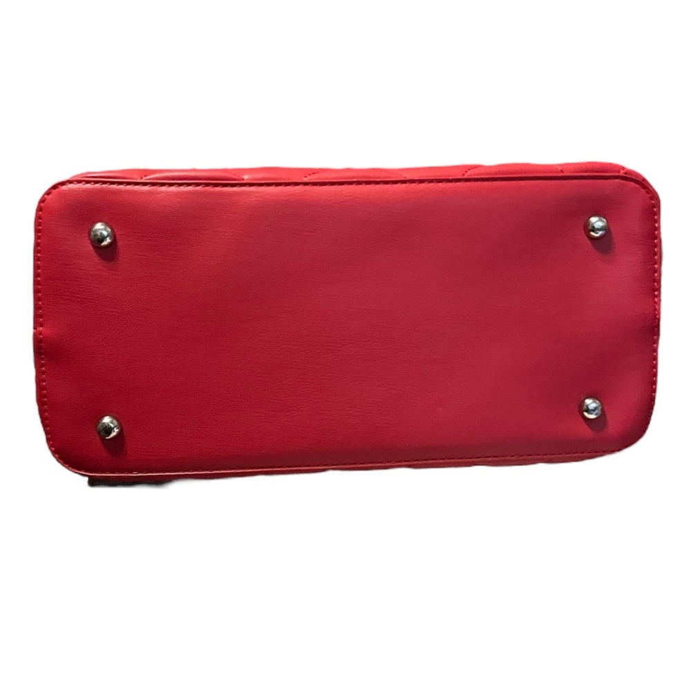 Badgley Mischka Red Quilted Satchel Crossbody | Silver Hardware | NWT - Picture 10 of 11